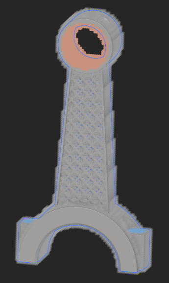 preview of simulation domain showing where loads and restraints will be applied
